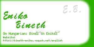 eniko bineth business card